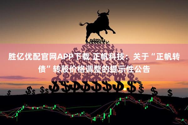 胜亿优配官网APP下载 正帆科技：关于“正帆转债”转股价格调整的提示性公告