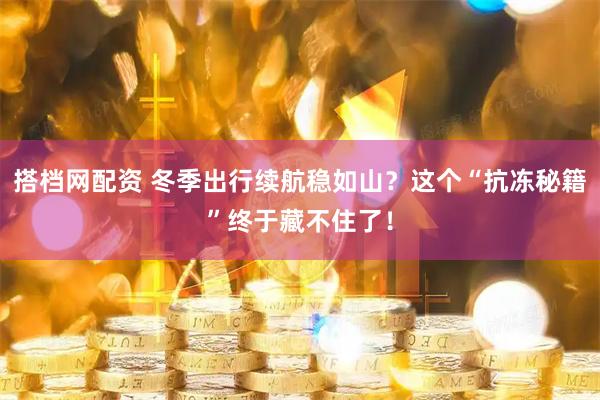 搭档网配资 冬季出行续航稳如山？这个“抗冻秘籍”终于藏不住了！